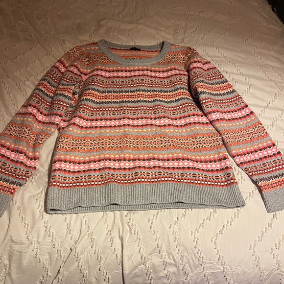 Talbots Multicolor Patterned Crew Neck Sweater - Picture 1 of 2